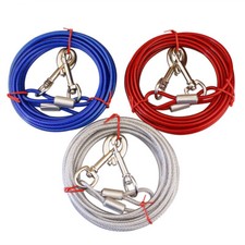 Heavy Duty Pet Dog Tie Out Durable Steel Wire Rope Cable Leash