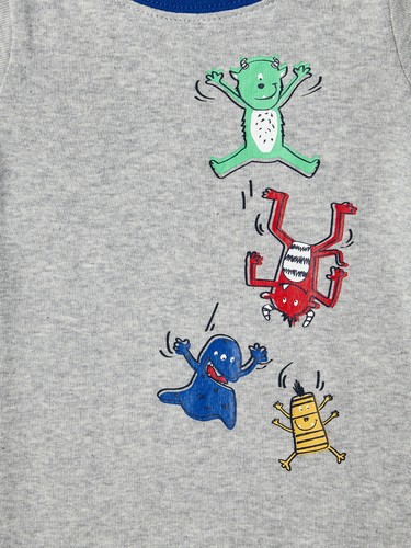 Wonder Nation Toddler Boys Monster Cotton Pajamas 2-Piece Set Size 3T - Picture 2 of 3
