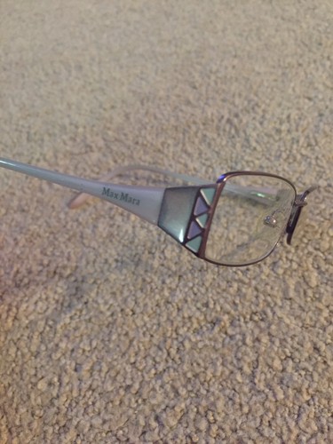 MAX MARA MM809 XU9 Womens 53-17-135 Lavender Purple Teal Polish Eyeglasses Frame - Picture 3 of 12