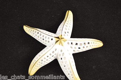HEREND, PERFORATED STARFISH PORCELAIN FIGURINE, FLAWLESS