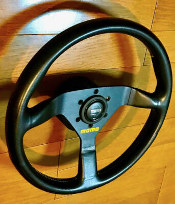Rare Vintage 1995 MOMO Veloce Racing 34Φ Black Leather
