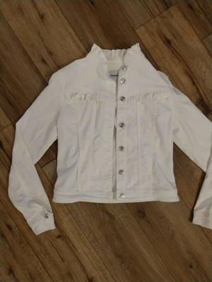 Kensie Stretch White Demin Jean Jacket 