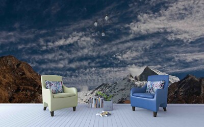 3D Landscape Mountain Cloud Sky Self-adhesive Removable Wallpaper Murals Wall
