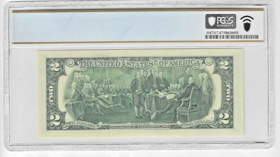 2017A Star $2 Two Dollar PCGS Graded Gem 67PPQ SOLID/FILLED STAR Error Note RARE - Image 3 of 3