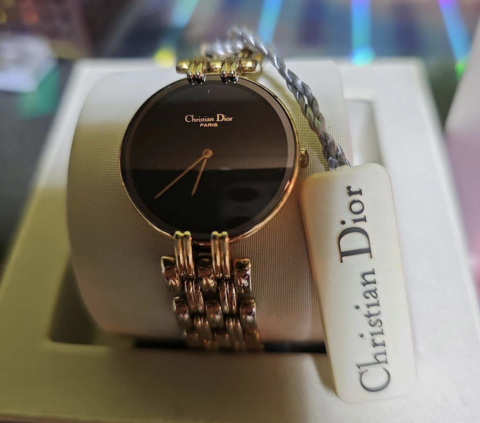 Montre Christian Dior Bagheera Lune Noire Quartz Rare Vintage Fonctionne