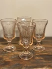 4 Vintage Indiana Glass MADRID Pink Depression Recollection Footed Goblet