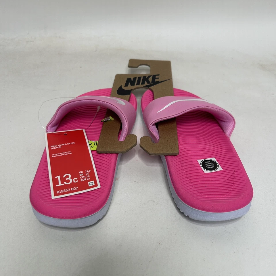 Sandalias Nike Kawa Slides GS/PS “Rosa Blanco” 819352-602 13C Nuevas Foto 4 de 4