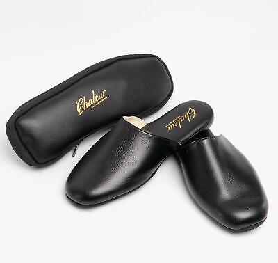 mens black leather mule slippers