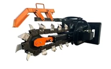 48" Heavy Duty Skid Steer Ditch Trencher 6" Agrotk ECSSCT72 Mower King 12-20GPM