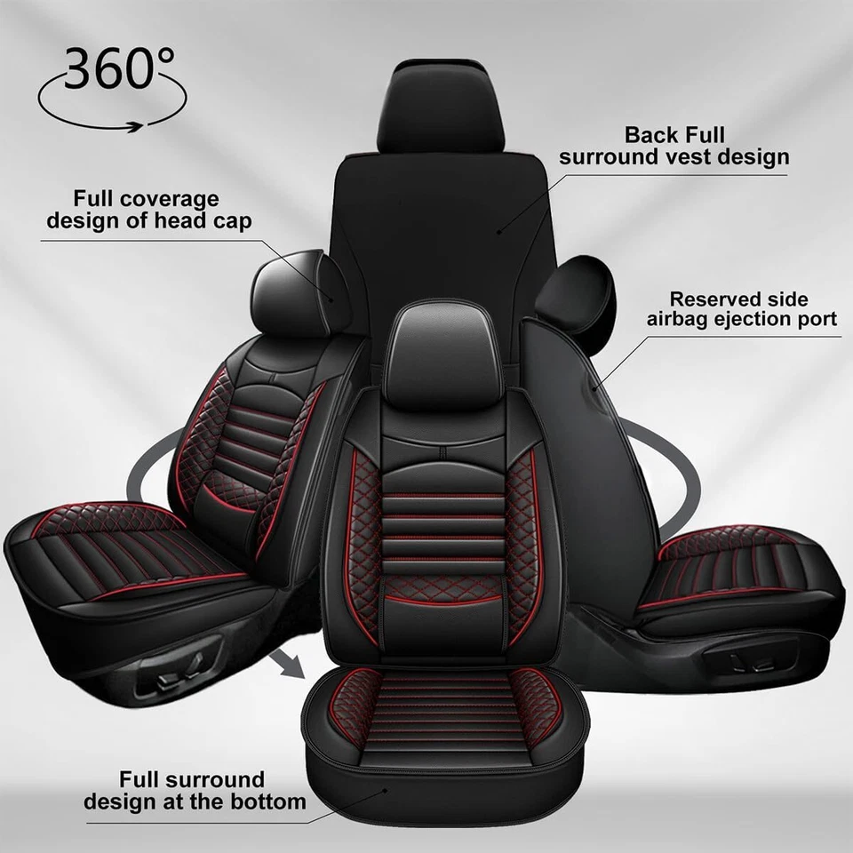 Car PU Leather Front Row Cushion Pad 2 Seat Covers For Toyota Prius C 2012-2021 Foto 2 de 4