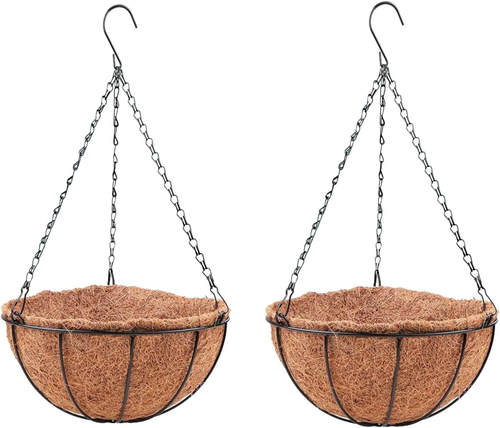 Lalagreen Outdoor Hanging Baskets (2 Pack, 10 Inch) Hanging Planter with Coco Li