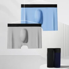 Men's Seamless Panties Ice Silk Briefs Pouch Shorts Trunks Underwear Underpants