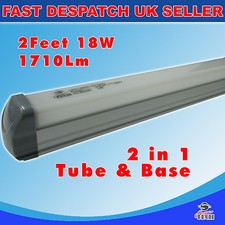 Set of 2 X 2 in 1 600mm 18W T8 integrated LED tube, Isolated driver 6000K 1710L