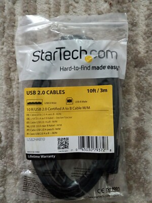 StarTech 10ft USB2.0 USB Type-A to USB Type-B Extension Cable Male/Male
