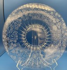 FLORENTINE 14" PLATTER Round by New Martinsville Etched Grape/Leaf Design Vtg