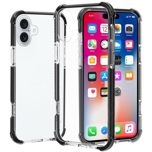 For iPhone 16 Plus 6.7in Case Acrylic Transparent ShockProof + Tempered