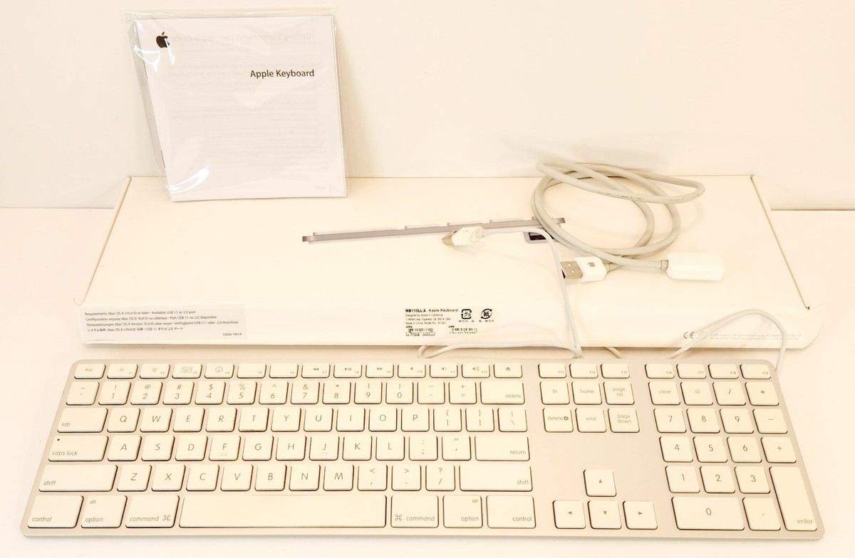 Apple Keyboard純正品　US配列　MB110LL/A Apple Aluminum Wired Keyboard MB110LL/A Model A1243 w Original Box