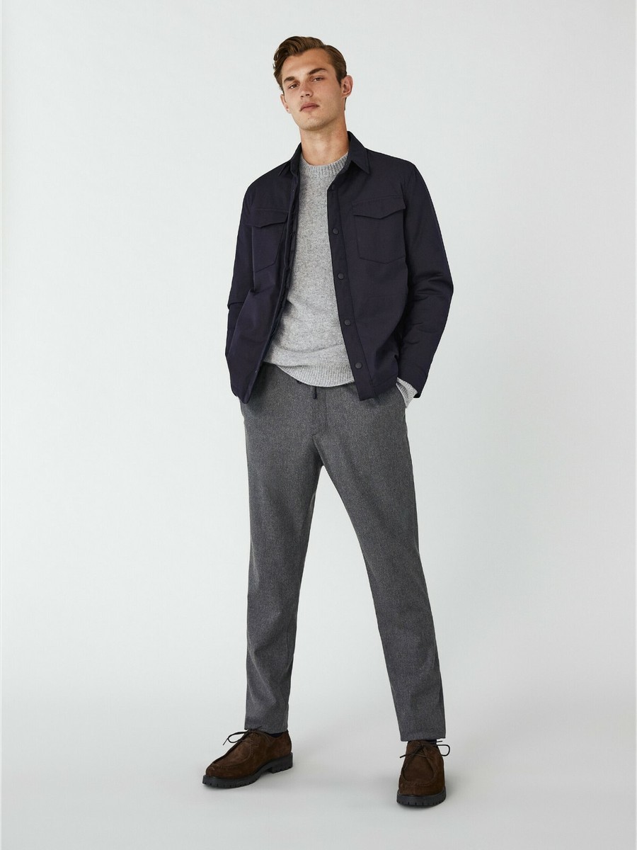 新品タグ付き　Massimo Dutti ネイビー ジャケット Men's Leather Jackets - Massimo Dutti - US