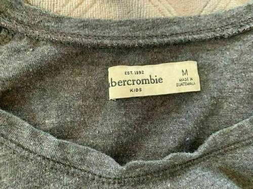 Abercrombie Kids Girls Black Gray White Lace A Print Short Sleeve Top Medium - Picture 3 of 4