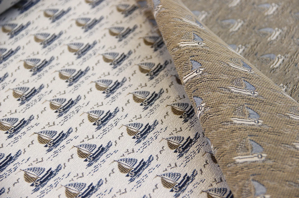 Dekostoff Segelboot Jacquard - Stoff Meterware - Doubleface * 50 cm x 140 cm * - Bild 4 von 4