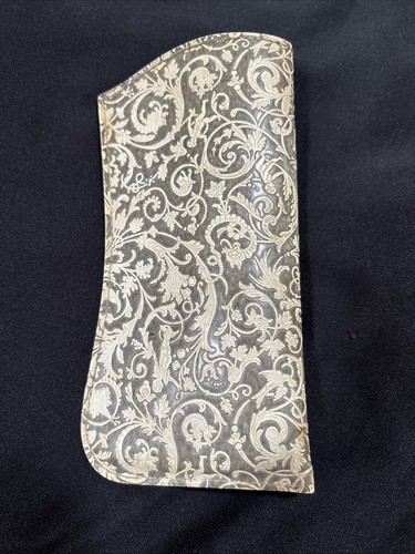 Vtg Glasses Case 50s/60s Eye-Sunglasses silver/gray Paisley Rockabilly Mad Men - Picture 4 of 13