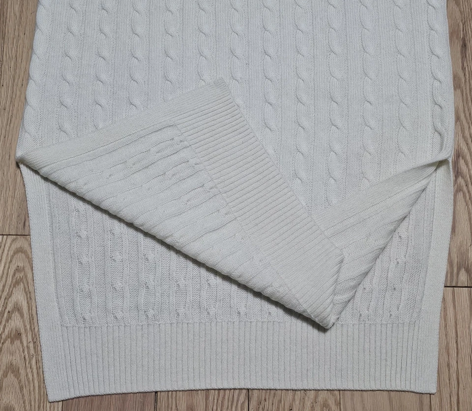 Nuevo con etiquetas Vestido Suéter Polo Ralph Lauren Para Mujer Crema Sin Mangas Tejido con Cable Cricket Foto 3 de 4