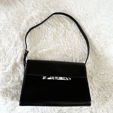 VALENTINO GARAVANI One-Shoulder Bag in Black Leather Marble formal japan used