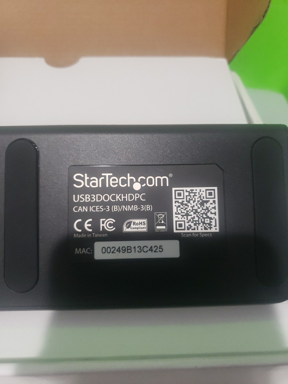 StarTech USB 3.0 Universal Docking Station - Black (USB3DOCKHDPC) Open Box 