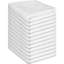 12x12 Inch 100 Cotton Wash Cloths 12 Pack, Highly Absorbent Soft Bath Towels