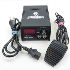 Dragonhawk Tattoo Power Supply Tested Works and Foot Pedal
