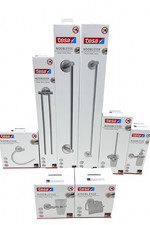 tesa Nooblesse Bad Accessoires Badzubehör Badset Edelstahloptik -KEIN BOHREN-