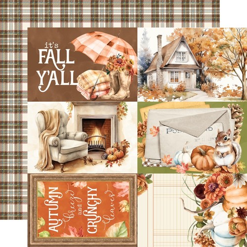 Autumn Breeze 12x12 Collection Kit Simple Vintage Scrapbook Papers + Stickers - Picture 7 of 7