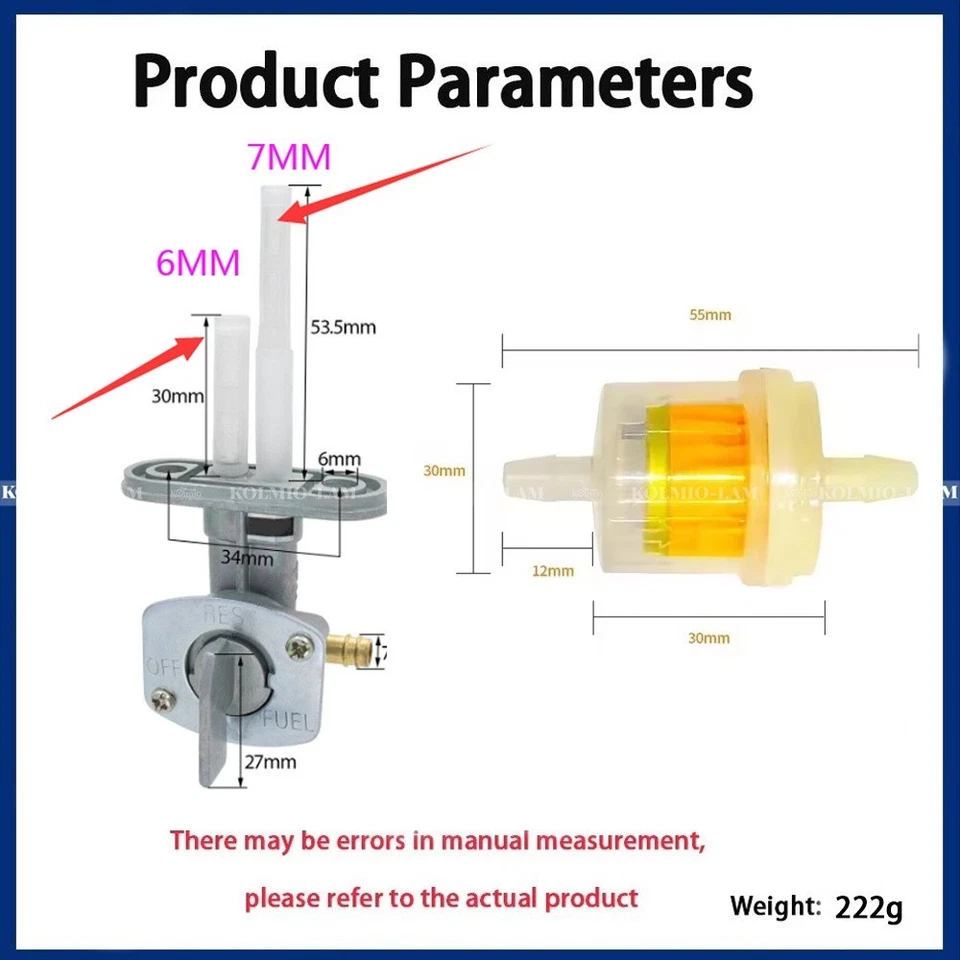 Interruptor de válvula Petcock de combustible apto para Kawasaki 440 LTD KZ440 550 LTD KZ550 A C Foto 4 de 4