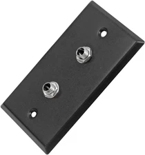 SA-PLATE26 Black Stainless Steel Wall Plate with Dual 1/4-Inch TS