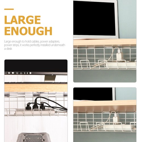 2 Pcs Draht Lagerregal Kabel-Organizer Unter Dem Schreibtisch Drahtorganisator - Photo 4/12