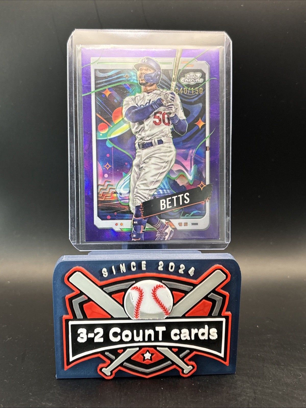 2024 Topps Cosmic Chrome - Mookie Betts #53 Purple Nebula Refractor/150