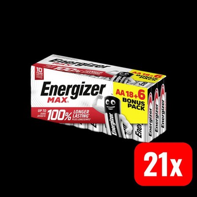 Energizer Max Mignon (AA)-Batterie Alkali-Mangan 1.5 V Ladeakku Akku 21 STÜCK