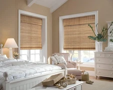 LazBlinds No Tools No Drill Cordless Bamboo Roman Shades, Light Filtering Window