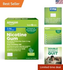 Effective Nicotine Gum 2 mg, 160 Count - Cool Mint Flavor for Withdrawal Relief