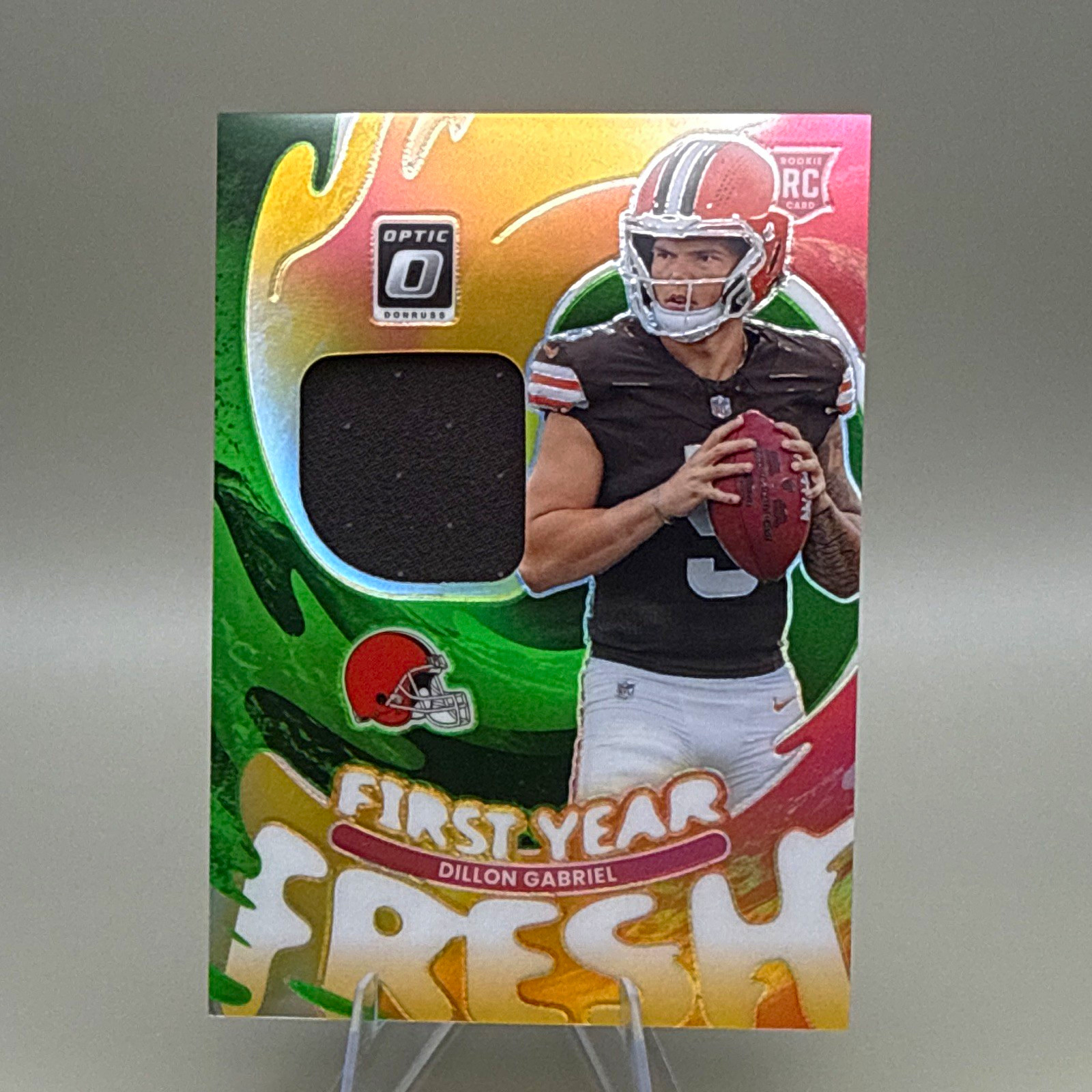 Panini 2025 Donruss Optic First Year Fresh Dillon Gabriel RC MEM /149 #FYFBH-DGL