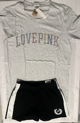 New 2pc Victoria s Secret PINK  (XS) Shirt & Shorts Set  NWT