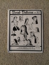 Period patterns No 52 Tudor Headdresses Complete Sewing Pattern Cut Size S-M-L