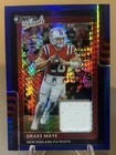 2025 Panini Donruss Optic Threads Blue Hyper Prizm Patch Drake Maye MEM Patriots
