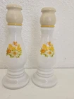 Vtg Avon Set of 2 1970's 'Buttercup Candlesticks' Milk Glass Candle Holder Empty