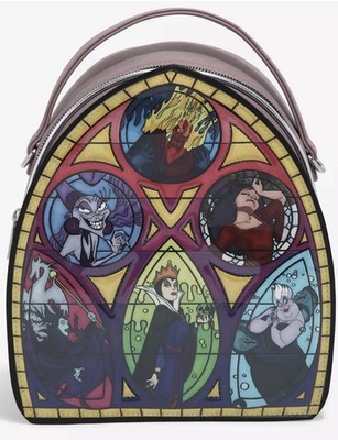 Bioworld Disney Villains Stained Glass Backpack Box Lunch Exc No Longer In Print