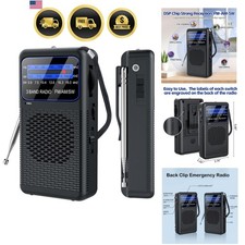 Portable Radio FM AM Shortwave Pocket Radio Battery Operated Emergency Flashl...