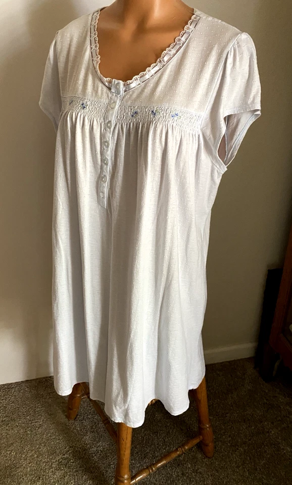 CAMISÓN PRADERA CELESTIAL DREAMS AZUL CON CANESÚ CALADO NOBBY MEZCLA ALGODÓN TALLA XL Foto 3 de 4