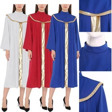 Women's Metallic Patchwork Church Choir Flared Long Sleeve Loose Clergy Robes