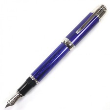 Ottima penna stilografica MONTBLANC serie scrittori 2003 Jules Verne blu 18K uomo