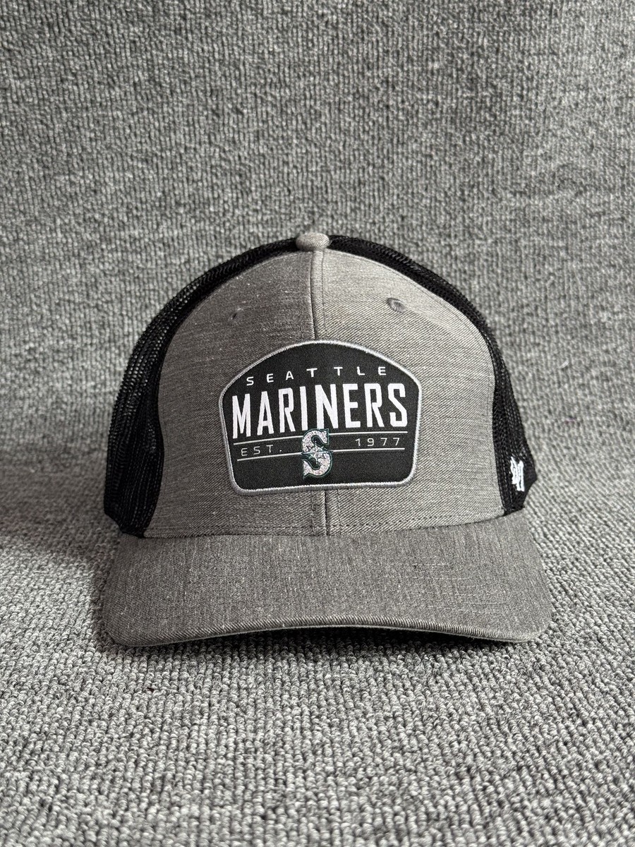 '47 Brand Seattle Mariners MLB Trucker Snapback Hat Gray Black Patch Logo